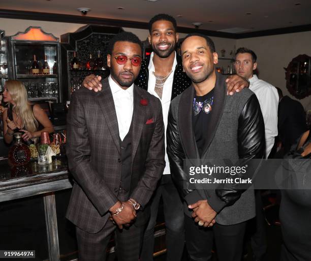 John Wall, Tristan Thompson and Maverick Carter attend the Klutch Sports Group "More Than A Game" Dinner Presented by Remy Martin at Beauty & Essex...