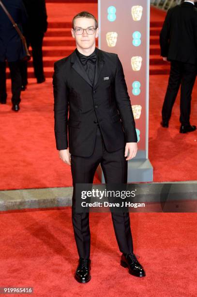 Will Poulter attends the EE British Academy Film Awards held at Royal Albert Hall on February 18, 2018 in London, England.