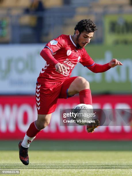 Yassin Ayoub of FC Utrecht during the Dutch Eredivisie match between Roda JC Kerkrade and FC Utrecht at the Parkstad Limburg stadium on February 18,...