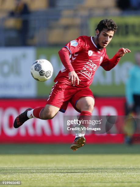 Yassin Ayoub of FC Utrecht during the Dutch Eredivisie match between Roda JC Kerkrade and FC Utrecht at the Parkstad Limburg stadium on February 18,...