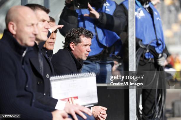 Assistant trainer Marinus Dijkhuizen of FC Utrecht, assistant trainer Luc Nijholt of FC Utrecht, coach Jean-Paul de Jong of FC Utrecht during the...