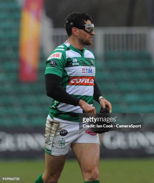 Benetton Rugbys Ian McKinley in action during the Guinness Pro14 Round 15 match between Dragons and Benetton Rugby at Rodney Parade on February 18,...