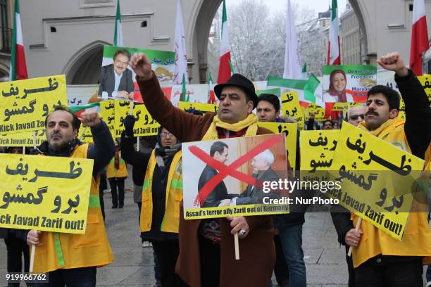 Iranians protests in Munich, Germany against Iranians Foreign minister speech at the Munich Security Conference. The Protest was called by National...