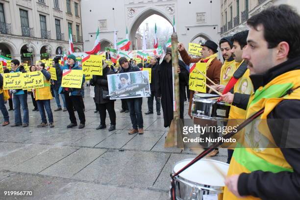 Iranians protests in Munich, Germany against Iranians Foreign minister speech at the Munich Security Conference. The Protest was called by National...