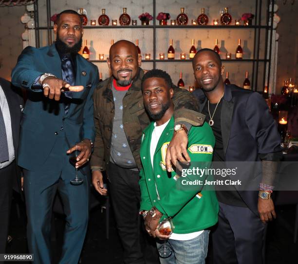 Lebron James, Steve Stoute, Kevin Hart and Rich Paul attend the Klutch Sports Group "More Than A Game" Dinner Presented by Remy Martin at Beauty &...