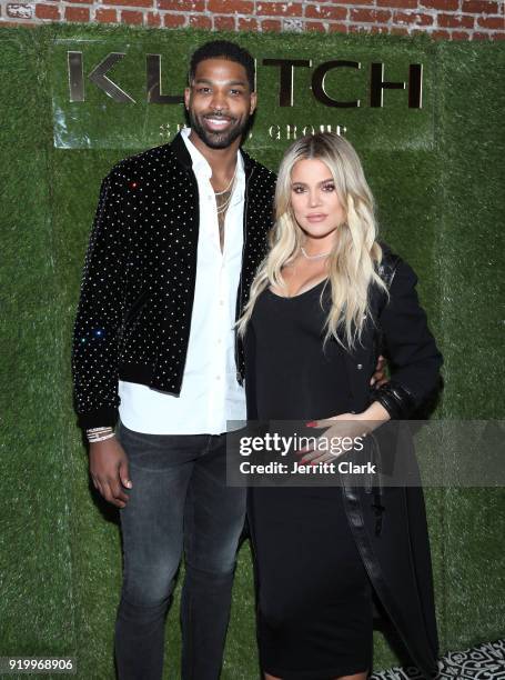 Tristan Thompson and Khloe Kardashian attend the Klutch Sports Group "More Than A Game" Dinner Presented by Remy Martin at Beauty & Essex on February...