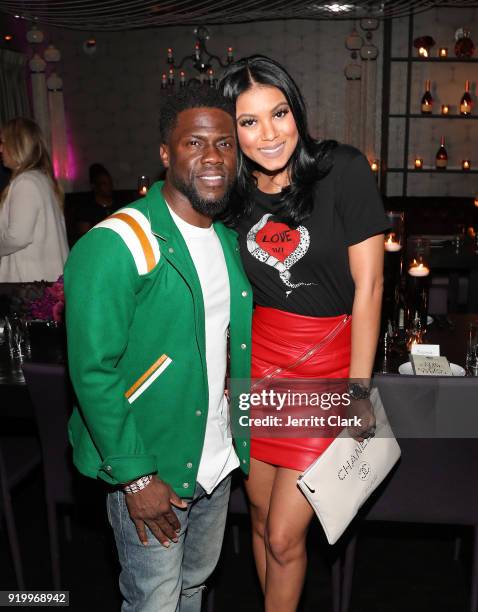 Kevin Hart and Eniko Hart attend the Klutch Sports Group "More Than A Game" Dinner Presented by Remy Martin at Beauty & Essex on February 17, 2018 in...