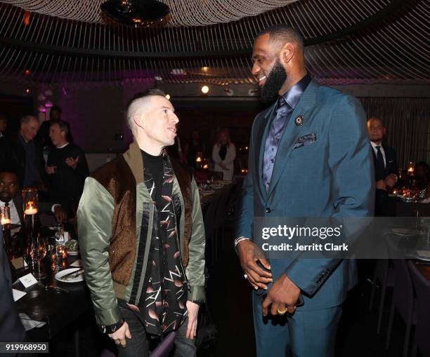 Designer John Elliot and Lebron James attend the Klutch Sports Group "More Than A Game" Dinner Presented by Remy Martin at Beauty & Essex on February...