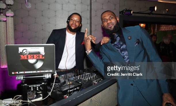 Meel and Lebron James attend the Klutch Sports Group "More Than A Game" Dinner Presented by Remy Martin at Beauty & Essex on February 17, 2018 in Los...