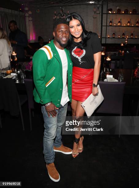 Kevin Hart and Eniko Hart attend the Klutch Sports Group "More Than A Game" Dinner Presented by Remy Martin at Beauty & Essex on February 17, 2018 in...