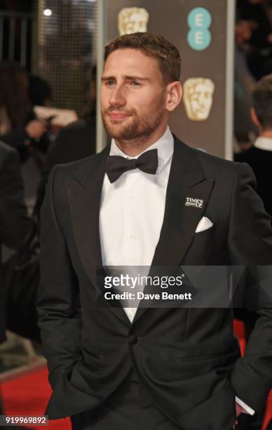 Edward Holcroft attends the EE British Academy Film Awards held at Royal Albert Hall on February 18, 2018 in London, England.