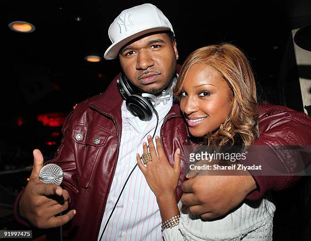 Suss One and Olivia attend Dj Whoo Kid's birthday celebration at Pink Elephant on October 18, 2009 in New York City.
