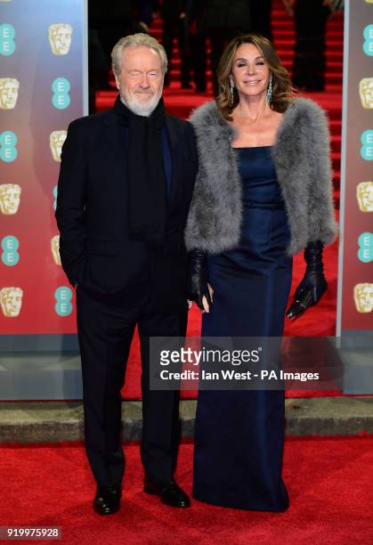 Ridley Scott and Giannina Facio attending the EE British Academy Film Awards held at the Royal Albert Hall, Kensington Gore, Kensington, London.