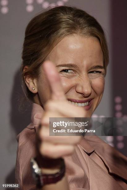 Model Maria Leon attends 'Pretty in Pink' Breast Cancer Fundrasing photocall at Pacha discoteque on October 19, 2009 in Madrid, Spain.