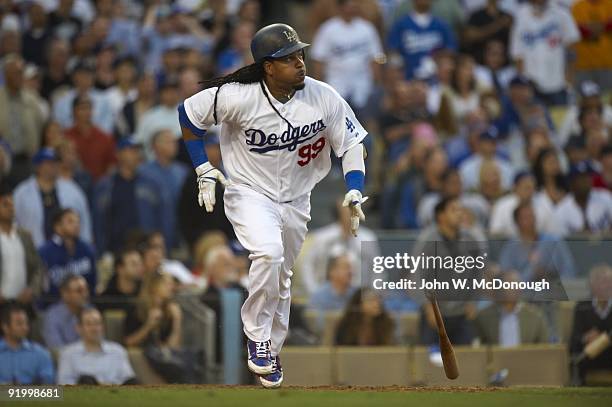 Playoffs: Los Angeles Dodgers Manny Ramirez in action vs St. Louis Cardinals. Game 2. Los Angeles, CA 10/8/2009 CREDIT: John W. McDonough