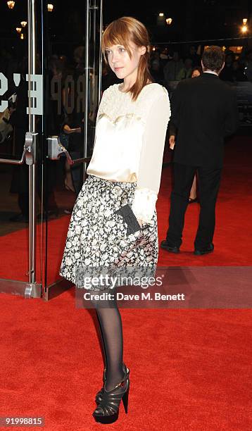 Antonia Campbell-Hughes attends the premiere for 'Bright Star' during the Times BFI London Film Festival at the Odeon Leicester Square on October 19,...