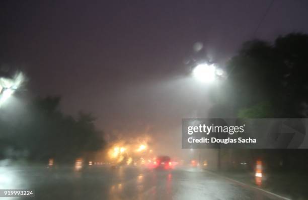 rainy day on the roadway - dashboard camera point of view stock pictures, royalty-free photos & images