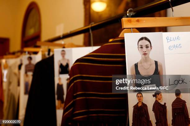 General view backstage ahead of the palmer//harding show during London Fashion Week February 2018 on February 18, 2018 in London, England.