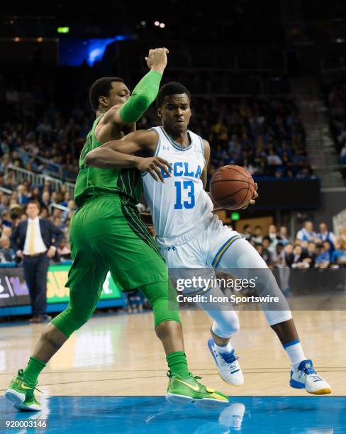 Bruins guard Kris Wilkes drives the ball up the middle to the basket during the game between the Oregon Ducks and the UCLA Bruins on February 17 at...