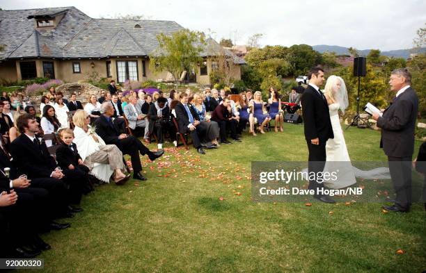 Singer Natasha Bedingfield and Matt Robinson during their wedding ceremony held at Church Estate Vinyards on March 21, 2009 in Malibu, California.