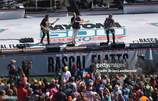 Rascal Flats performs during pre race festivities prior to the start of the Monster Energy NASCAR Cup Series 60th Annual Daytona 500 at Daytona...