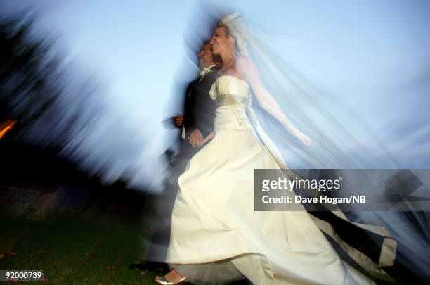 Singer Natasha Bedingfield and Matt Robinson during their wedding ceremony held at Church Estate Vinyards on March 21, 2009 in Malibu, California.