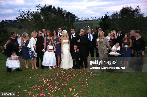 Robinson and Bedingfield family pose after the ceremony of singer Natasha Bedingfield and Matt Robinson held at Church Estate Vinyards on March 21,...
