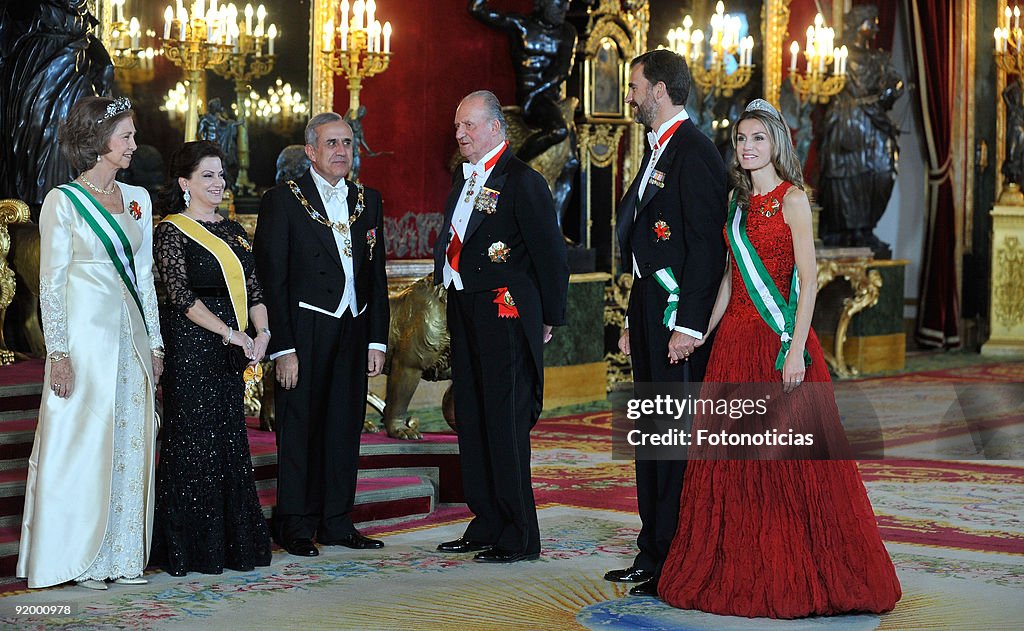 Spanish Royals Host Gala Dinner Honouring President of Libanon