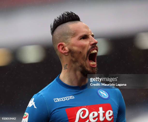 Marek Hamsik of Napoli during the serie A match between SSC Napoli and Spal at Stadio San Paolo on February 18, 2018 in Naples, Italy.