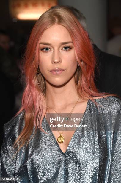 Mary Charteris attends the Ashish show during London Fashion Week February 2018 at BFC Show Space on February 18, 2018 in London, England.