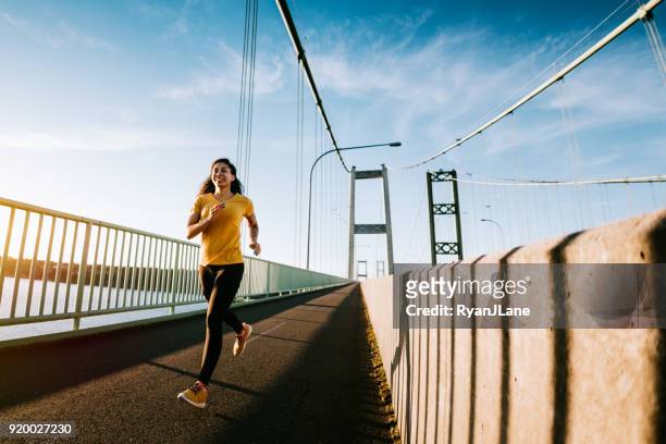 Young Woman on Morning Run in Urban Setting