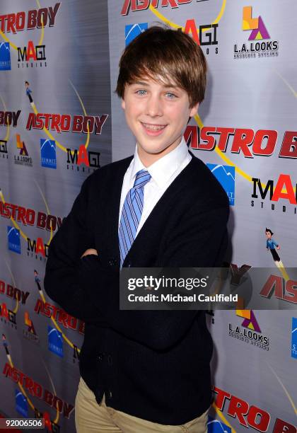 Actor Freddie Highmore arrives at the Los Angeles Premiere of "Astro Boy" held at Mann Chinese 6 on October 19, 2009 in Los Angeles, California.