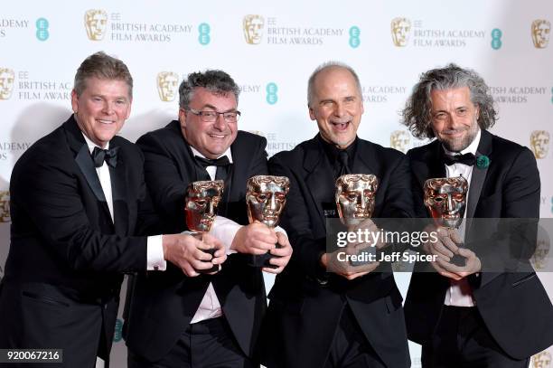 Richard R. Hoover, Gerd Nefzer, John Nelson and Paul Lambert, winners of the Special Visual Effects award for the movie "Blade Runner 2049" pose in...