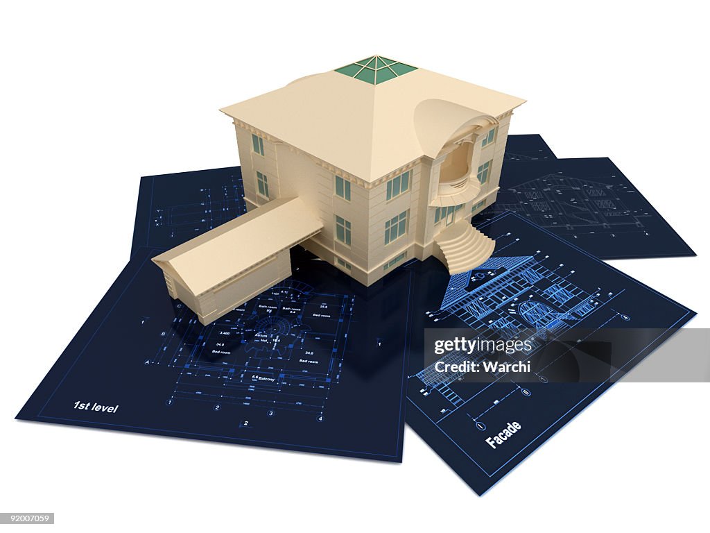 3d house and architectural drawings