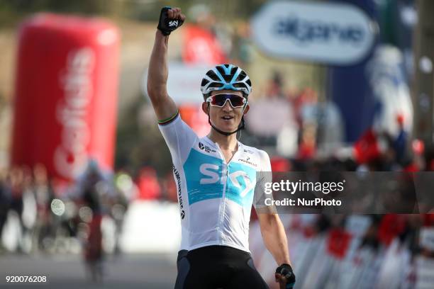 Michal Kwiatkowski of Team Sky wins the 5th stage of the cycling Tour of Algarve between Faro and Alto do Malhao, on February 18, 2018.