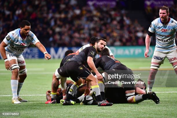 Alexi Bales of La Rochelle during the French Top 14 match between Racing 92 and La Rochelle at U Arena on February 18, 2018 in Nanterre, France.