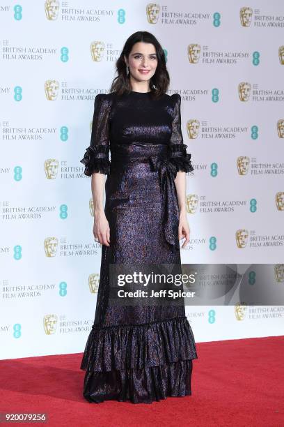 Rachel Weisz poses in the press room during the EE British Academy Film Awards held at Royal Albert Hall on February 18, 2018 in London, England.