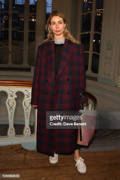 Irina Lakicevic attends the Huishan Zhang show during London Fashion Week February 2018 at The Savile Club on February 18, 2018 in London, England.