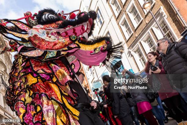 The Chinese community in London is celebrating Lunar New Year for the Year of the Dog on February 18, 2018 in London, UK.