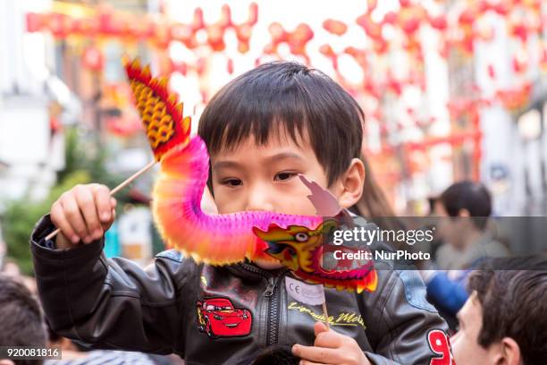 The Chinese community in London is celebrating Lunar New Year for the Year of the Dog on February 18, 2018 in London, UK.