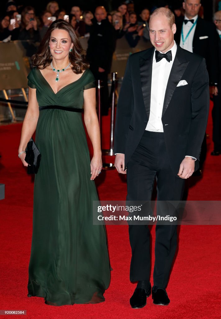 The Duke And Duchess of Cambridge Attend The EE British Academy Film Awards