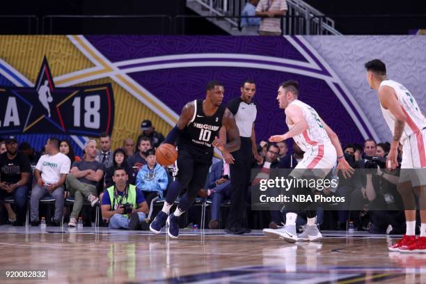 Terrence Jones of the USA Team handles the ball against the Mexico National Team during the 2018 NBA G League International Challenge presented by...