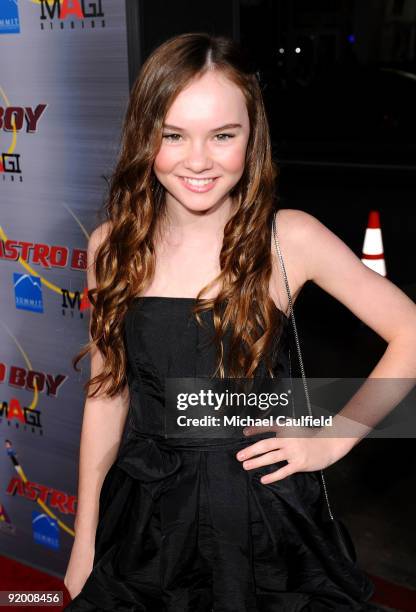 Actress Madeline Carroll arrives at the Los Angeles Premiere of "Astro Boy" held at Mann Chinese 6 on October 19, 2009 in Los Angeles, California.