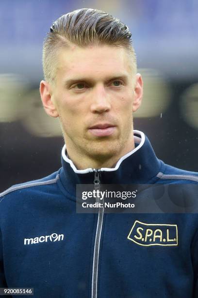 Bartosz Salamon of Spal during the Serie A TIM match between SSC Napoli and Spal at Stadio San Paolo Naples Italy on 18 February 2018.