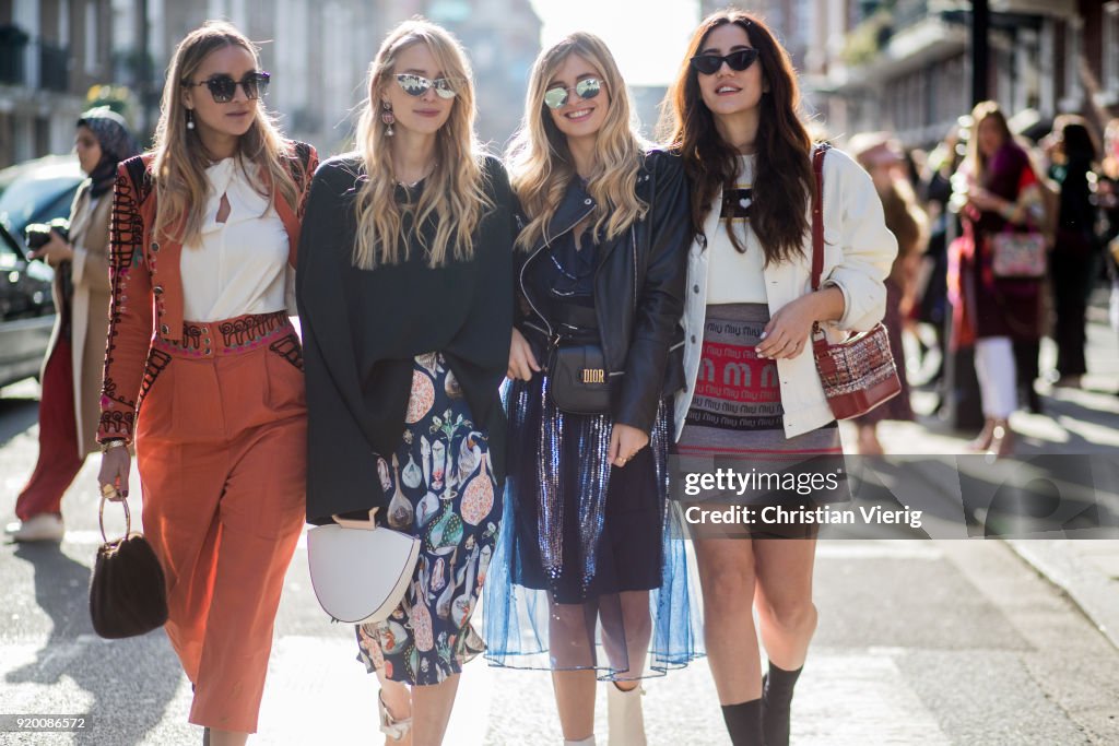 Group of guests seen outside Temperley London during London Fashion ...