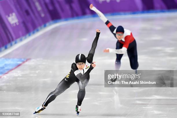 Nao Kodaira of Japan competes in the Speed Skating Ladies' 500m on day nine of the PyeongChang 2018 Winter Olympic Games at Gangneung Oval on...