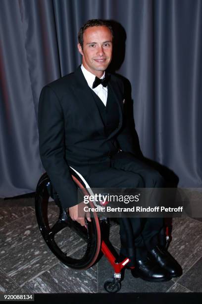 Swiss Athlete the most medalist at the Paralympic Games, Marcel Hug attends the "Snow Night - La Nuit des Neiges" Charity Gala on February 17, 2018...