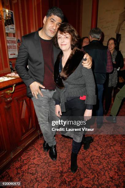 Autor Rachid Benzine and Director of Theatre Antoine Stephanie Bataille attend "Inconnu A Cette Adresse" Theater Play during "Paroles Citoyennes" 10...
