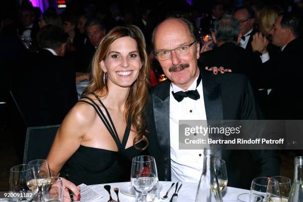 Host of the evening, Journalist at RTS Katia Hess and Jean-Francois Emery attend the "Snow Night - La Nuit des Neiges" Charity Gala on February 17,...