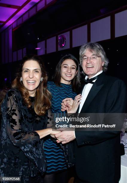 Member of the Committee "Snow Night - La Nuit des Neiges", Christian Barras, his daughter Marie-Christine Barras and his companion Adriana Brant...